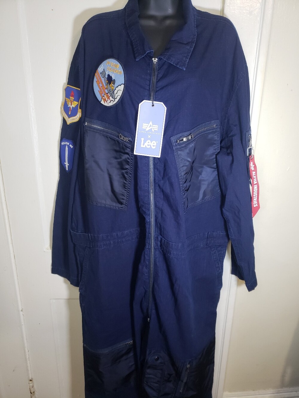 Alpha Industries x Lee Flight Jumpsuit Size XL New Navy Blue Coveralls NWT
